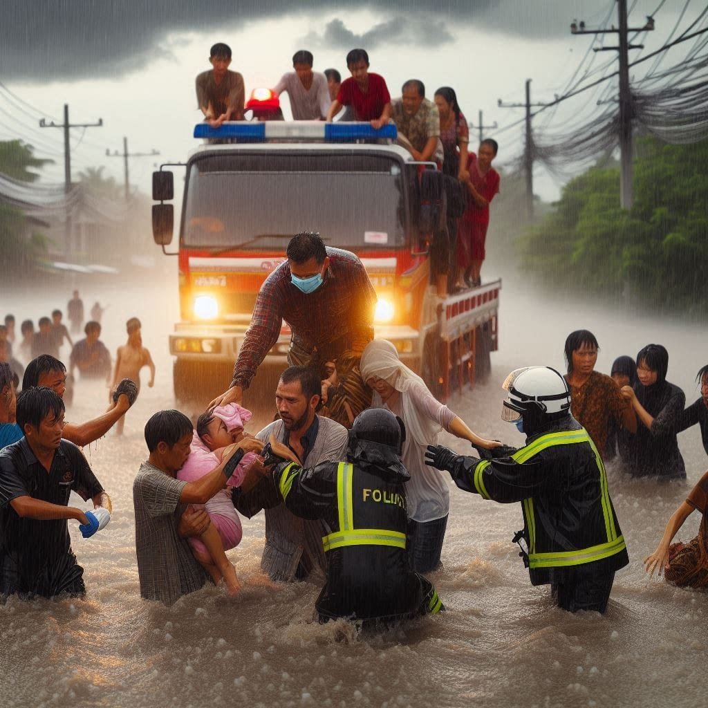 inondations et pluies thailande