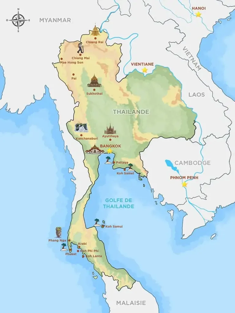 Que faire à Pattaya ? Plages, visites, transports 8 Carte Thailande