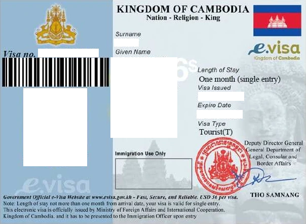 E-Visa Cambodge