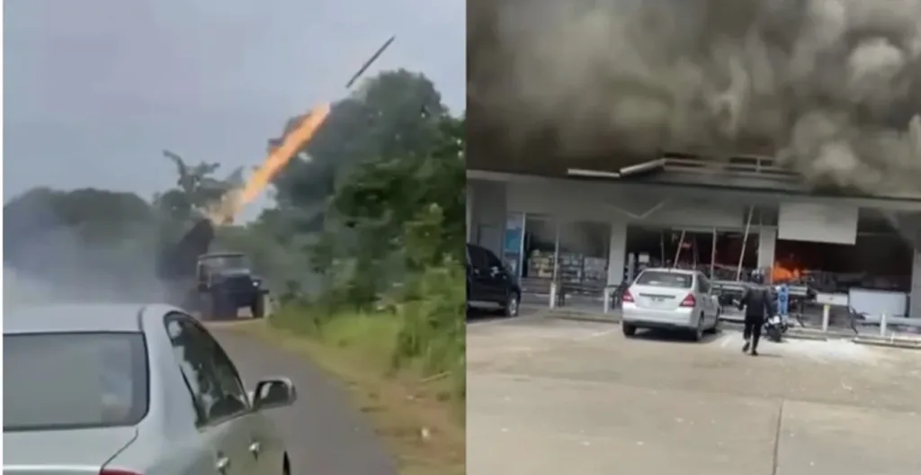Thaïlande vs Cambodge : tirs, roquettes et frappes de F-16 9 lance missile et station service détruite, conflit thailande cambodge