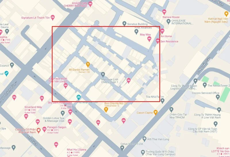 Carte de la Little-Japon à Saïgon. Une rue de bar à fille populaire à Hô-Chi-Minh-Ville.jpg