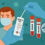 test dengue, malaria, covid en Asie