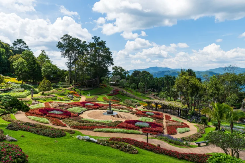 Un jardin paysager en Thaïlande, sur le domaine de Doi Tung à Chiang Rai. Image d'illustration, l'exposition d'Udon Thani n'a pas encore ouvert